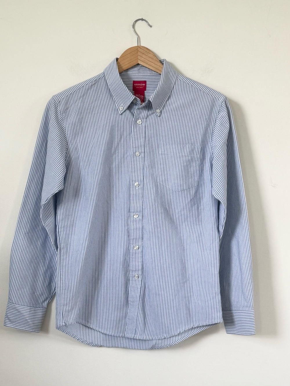 Classic Boys Tailored Preppy Button Down Shirt Cotton Blend Size 16